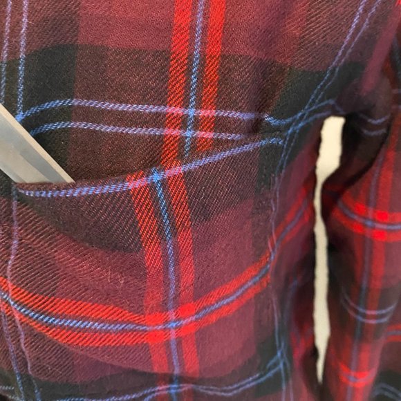 American Eagle Amazingly Soft Red Plaid Flannel Button Down Shirt Size XS #1621 - Picture 3 of 10